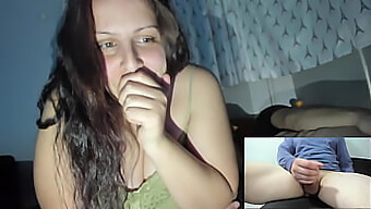 Wife watches stranger masturbate while her husband sleeps beside her in CFNM scenario